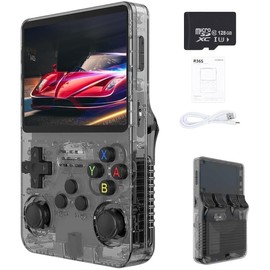 R36S Retro Handheld Game Console – 128GB with 20,000+ Preloaded Games, 3.5" IPS Screen,|1GB RAM| Portable Emulator for 8-Bit to 64-Bit Classics – Best Gaming Gift