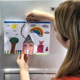 Refrigerator Magnets by MiTBA – Super Strong Heavy Duty Magnets for Photos, Lists, Calendars, Crafts and Much More! Round Whiteboard & Fridge Magnets with 1.5in Wide Clips (15)