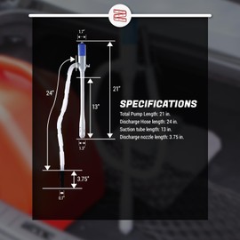 TERA PUMP Battery Powered Gas Transfer Pump With Auto-Stop System, AA Battery Powered Liquid Transfer Pmp (Batteries NOT Included)