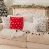AQOTHES Pack of 2 Faux Fur Fuzzy Christmas Decorative Throw