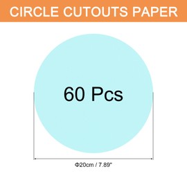 QUARKZMAN Pack of 60 Light Blue Paper Circle Cutouts, 8 Inch Round Cut-Outs, 200 g/m²/75 lb Circle Cardboard for DIY Crafts, Classroom Bulletin Board Decoration