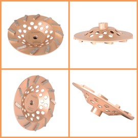 LiGuVCY 7 Inch Diamond Grinding Wheels, 12 Turbo Concrete Turbo Diamond Grinding Cup Wheels 5/8inch-11 Arbor