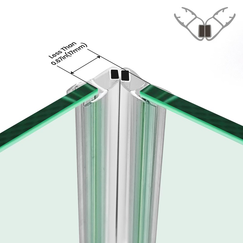 Bathroom Shower Glass Door Side Seal Strips, Length 78 Inch