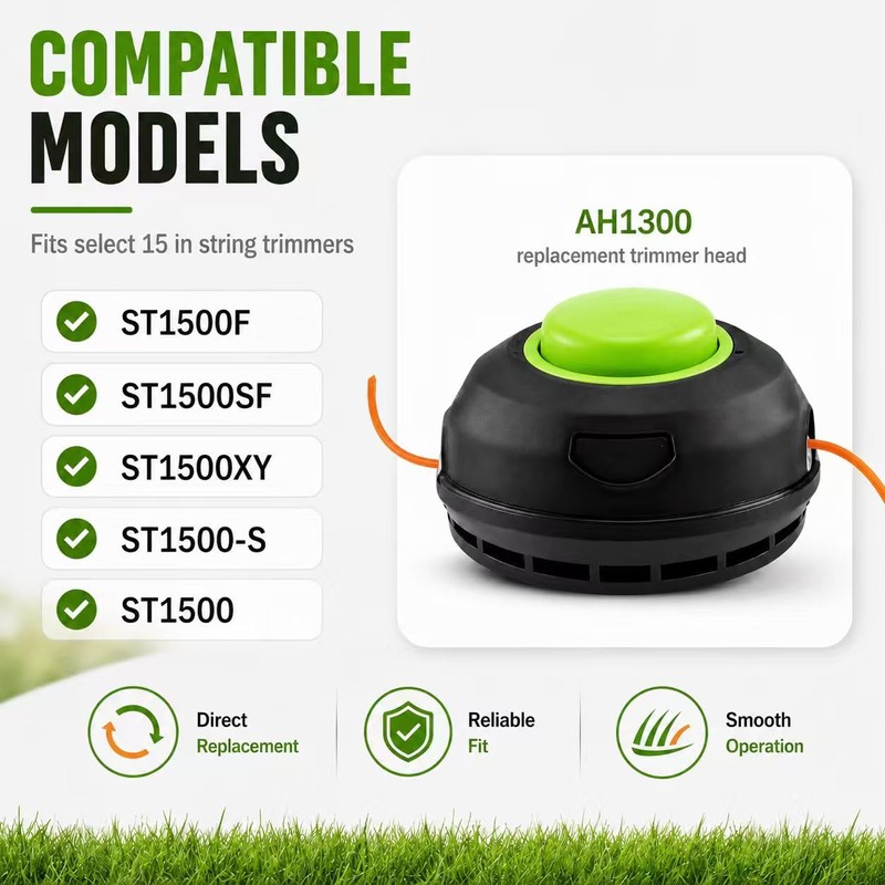 AH1300 Trimmer Head Compatible with EGO ST1500 Series, 0.095 in