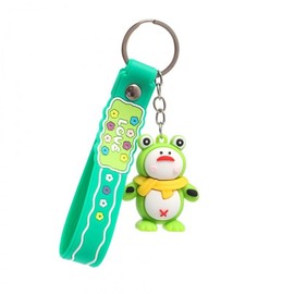 CAOXIAN Cartoon Frog Keyrings Flower Animal Key Chain Frog Keychain Frog PVC Pendant Key Ring Kawaii Frog Key Chain Car Bag Key Holder Pendant Jewelry Accessories Gift