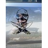 Skull & Knife Cross Car Decal – Set of 2