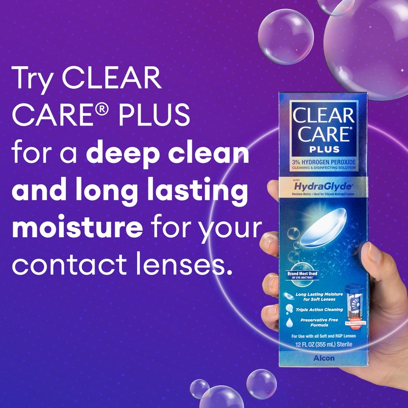 CLEAR CARE PLUS Cleaning & Disinfecting Contact Lens Solution (12