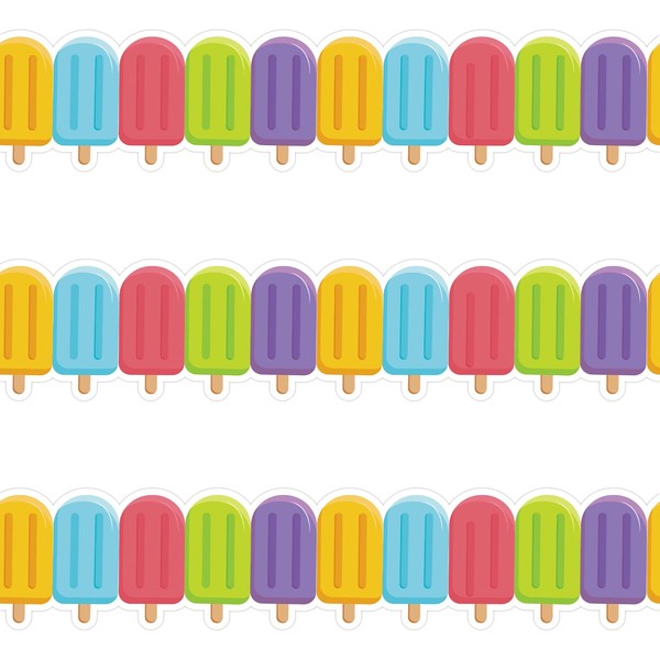 72 Feet Cool Ice Pops Border Summer Bulletin Board Borders