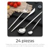 Raganet, Juego de Cubiertos de Acero Inoxidable con 24 piezas,