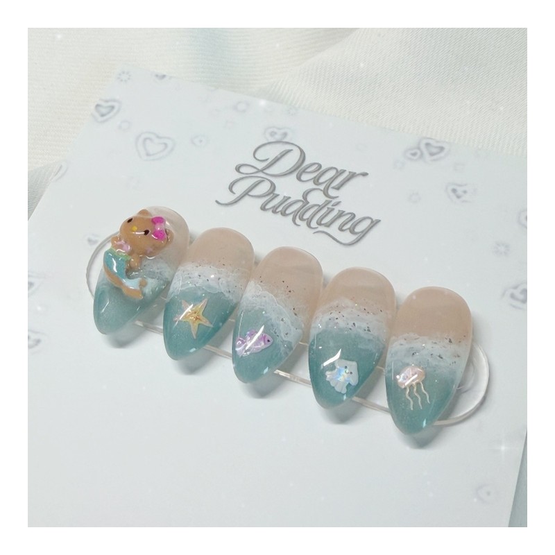 [Handmade Nail Tips] Sea Mermaid Nail Tips - Almond /