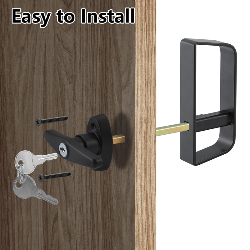 WellMade Shed Door Latch, T Handle Lock Kit, 5½" Storage