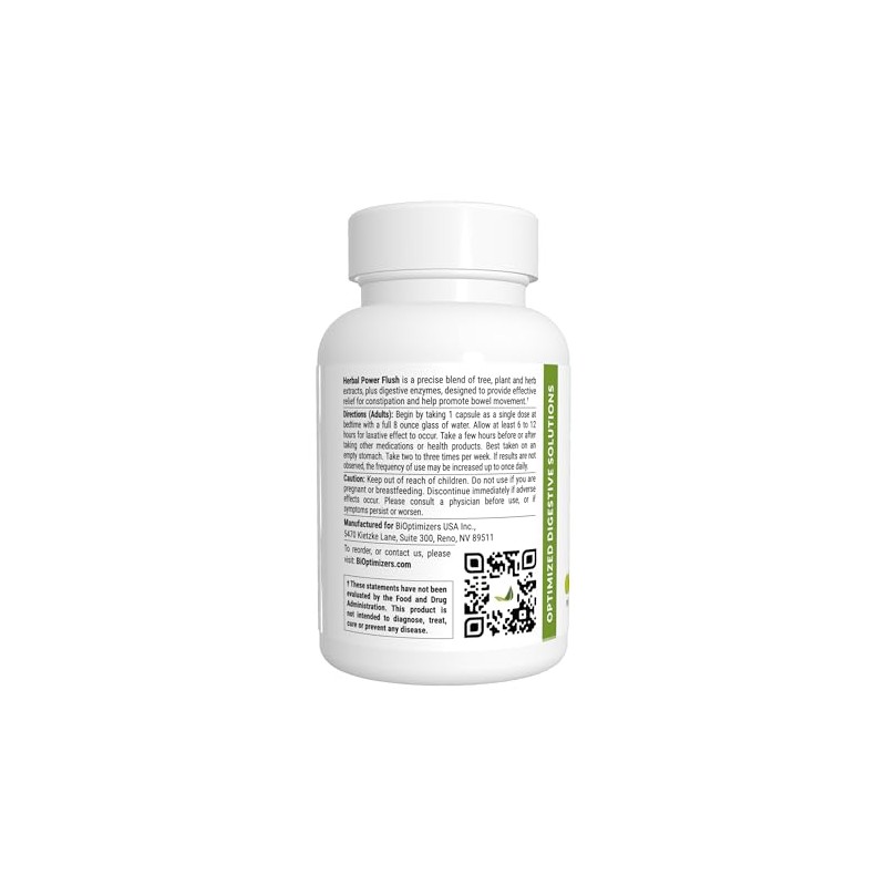 BiOptimizers Herbal Power Flush | Extra Strength Digestive Cleanse |