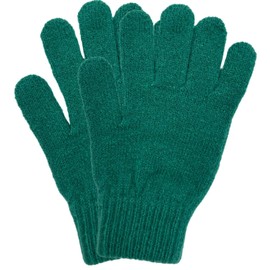 MDSTYLE Magic Knit Gloves for Women Cold Weather Winter Solid Color for Daily Sports Workout Runnging Jogging Full Fingers Warm (Dark Green, One Size)