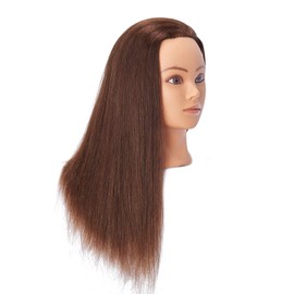 Headstar Mannequin Head 20-22" 100% Human Hair Hairdresser Training Head Manikin Head Styling Training Head Cosmetology Doll Head Hair for Practice Cutting Braiding with Free Clamp Stand 7E6606LB0414H