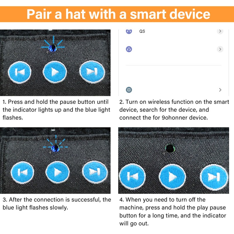 Bluetooth Hat Winter Warm Knit USB Smart Music Wireless Hat