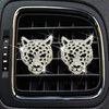 2 Pcs Silver Bling Leopard Air Vent Clips, Crystal Car
