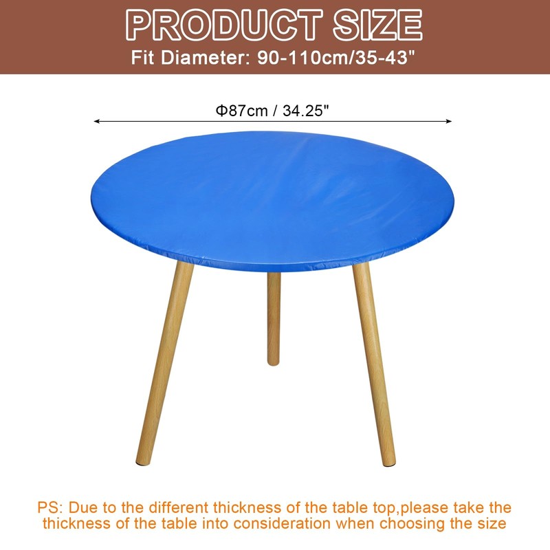 sourcing map 48-inch Round Fitted Tablecloth with Elastic Edge, Round