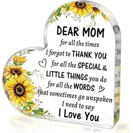 Birthday Gifts for Mom from Daughter Son, To My Mom Acrylic Heart Sign Presents, Mothers Day Christmas Valentines Day Gifts for Mom from Kids, I Love You Mom Gifts Acrylic - Color: Grandma