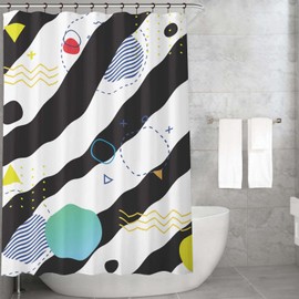 Bonamaison Shower Curtain, Polyester, Multicolor, 150x200