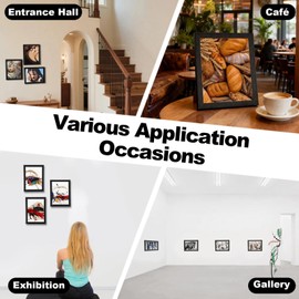 Yonality set da 3 Cornice portafoto 15x20 cm in legno nero, stile moderno per foto poster e stampe design minimal, per casa ufficio galleria montaggio verticale o orizzontale elegante e senza tempo