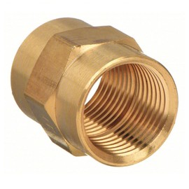 FloFlex Female Brass Straight Coupler Fitting, 1/8" NPT x 1/8" NPT Hex Head Hose Adapter for Air, Fuel, Oil, Water Pipe Connection
