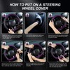 SEG Direct D Shaped Steering Wheel Cover for 14.5-15 inch