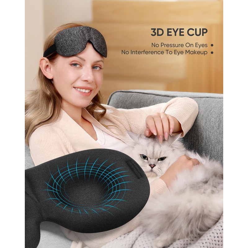 LKY DIGITAL Sleep Mask for Side Sleeper 3 Pack, Blackout