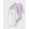 NAME IT Girl Romper 3 Pack, Pastel Lilac