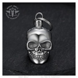 MOCY BELL - Guardian Bell Mocy Bell Skull Skeleton in Stainless Steel - Motorcycle Bell for a Daring and Protected Ride