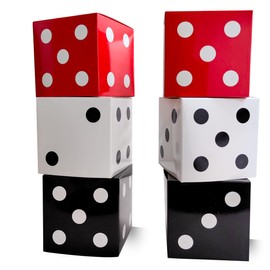 Eylola 6Pcs Dice Favor Boxes 12 x 12 x 12 Inch Casino Theme Party Decorations Dice Boxes Bulk for centerpieces Casino Birthday Party Decorations Boxes Large Dice Box for Las Vegas Party 3 Color