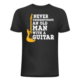 Old Man with a Guitar – Graphic Tees for Men – White Shirts