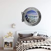24" PortScape Wall Decal Space Porthole Space Shuttle Takeoff 3D