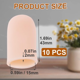 YANGWRshop 10 Pcs Big Toe Protectors, Gel Toenail Cushions for Big Toe, Elastic Toe Covers Cap Sleeves for Ingrown Toenails, Calluses, Hammer Toes, Missing Toenails, Blisters, Corns