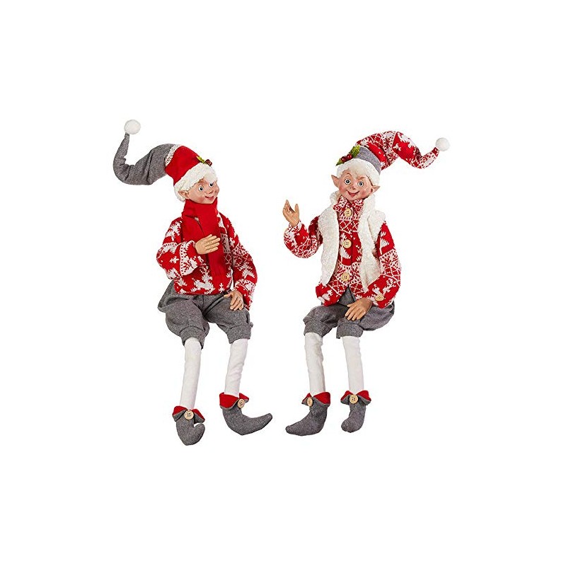 RAZ Imports Yuletide Gathering 24" Posable Elf, Assortment of 2