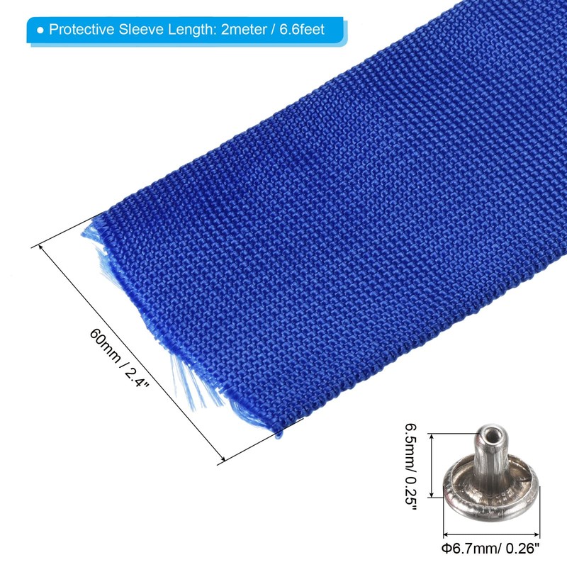 PATIKIL Winch Rope Protector 2m/6.56ft, Polyester Protective Sleeve with Buckle