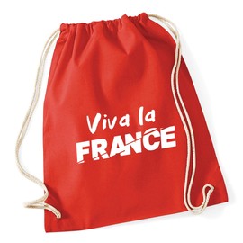 Hippowarehouse Viva la France Drawstring Cotton School Gym Bag 37cm x 46cm, 12 litres
