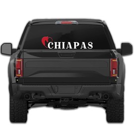 Western Decal Chiapas Mexico Stickers para Trocas Calcomanias para Autos Mexican Stickers for Trucks and Cars Estilo Ranchero con Caballo (4" x 17")