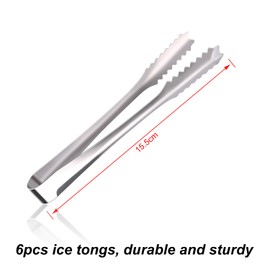 TUPARKA 6 Pack Stainless Steel Ice Tongs Sugar Tongs Serving Tongs Small Kitchen Tongs for Party Coffee Kitchen