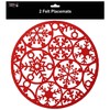 Theme Machine Christmas Tableware - 2 Pack Snowflake Placemats Red