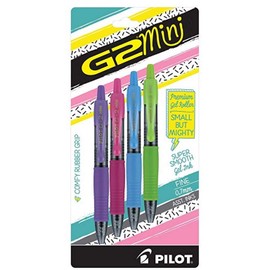 Pilot G2 Mini Premium Retractable Gel Ink Rollerball Pens, 4 Assorted Inks, 0.7mm Fine (31739)