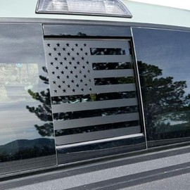 Zxiaochun Rear Middle Window American Flag Decal for Toyota Tacoma 2023 2022 2021 2020 2019 2018 2017 2016 2015-2005, Back Center Sliding Window Glass USA Flag Vinyl Sticker Accessories(Matte Black)