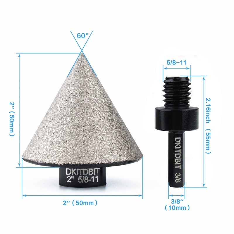 Diamond Beveling Chamfer Bit, Countersink Drill Bit for 0-2" (50mm)