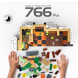 Mould King 16049 House Construction Toy Building Kit Christmas Village House Clamping Building Blocks Construction Kit Snow House Model House Building Blocks Gift for Adults and Teenagers (835 Pieces)