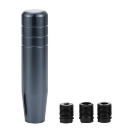 A ABSOPRO Universal Shift Knob 13cm Stick Shifter Lever Knob with 3 Adapter for Automatic and Manual Vehicle Aluminum Alloy Titanium Tone