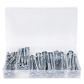 Ancla de tornillo perno cuña Perno ancla Tornillo expansión 42PCS M4~M6 Tornillo de Expansión Kit de Combinación de Anclaje de Cuña para Placa de Yeso Accesorio de Herramienta Manual