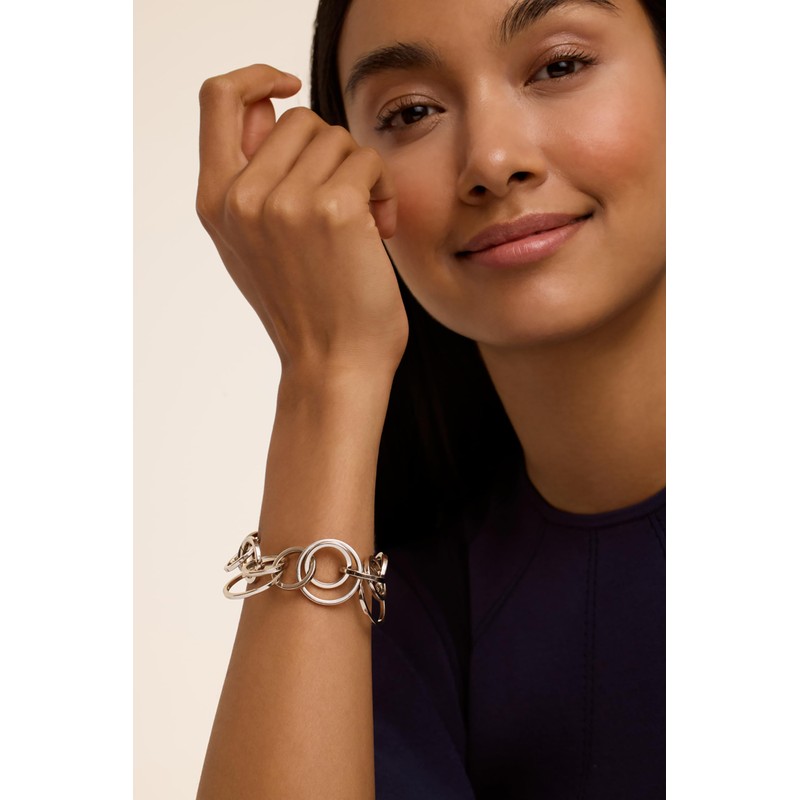 Ted Baker Hulie Multi Hoop Adjustable Bracelet For Women (Silver)
