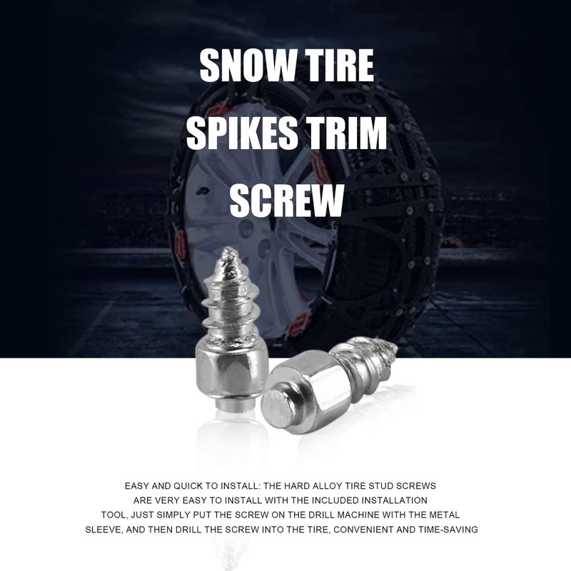 Lyaciomn 9 mm Tire Studs Snow Spikes Anti-Slip Anti-Ice for