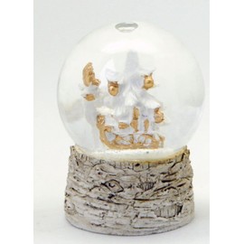 2-98x-181 Set of 2 Cute Mini Snow Globes Nostalgia Angel and Christmas Deer, Diameter 45 mm Air Bubble