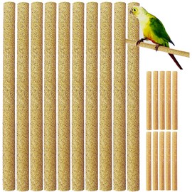 20Pcs Sand Perch Covers for Birds - 7.5" Natural Wood Stand Platform With Paw Grinding Stick - Cage Accessories for Parakeets, Lovebirds, Parrotlets, Canaries