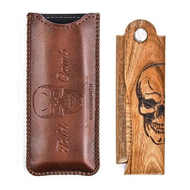 Peine plegable de madera para barba para hombre | Tamaño de bolsillo pequeño, estuche de viaje, peine de sándalo, para cabello, barba y bigote